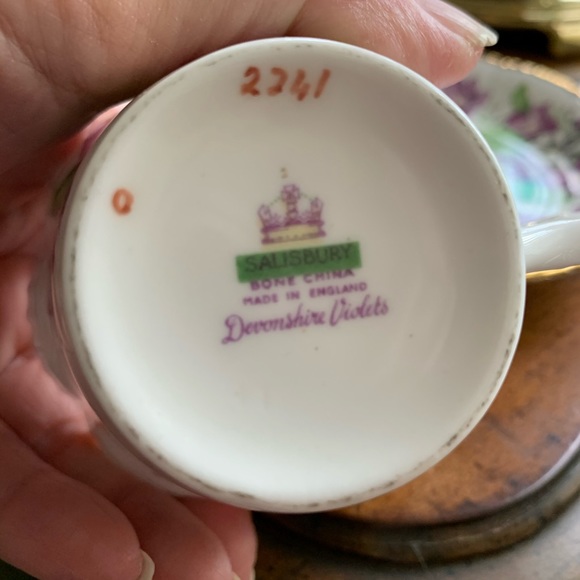 Salisbury Bone China Cup/Saucer Devonshire Violets